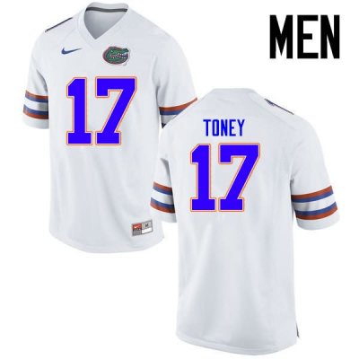 Men's Florida Gators #17 Kadarius Toney NCAA Nike White Authentic Stitched College Football Jersey LHA7862JW